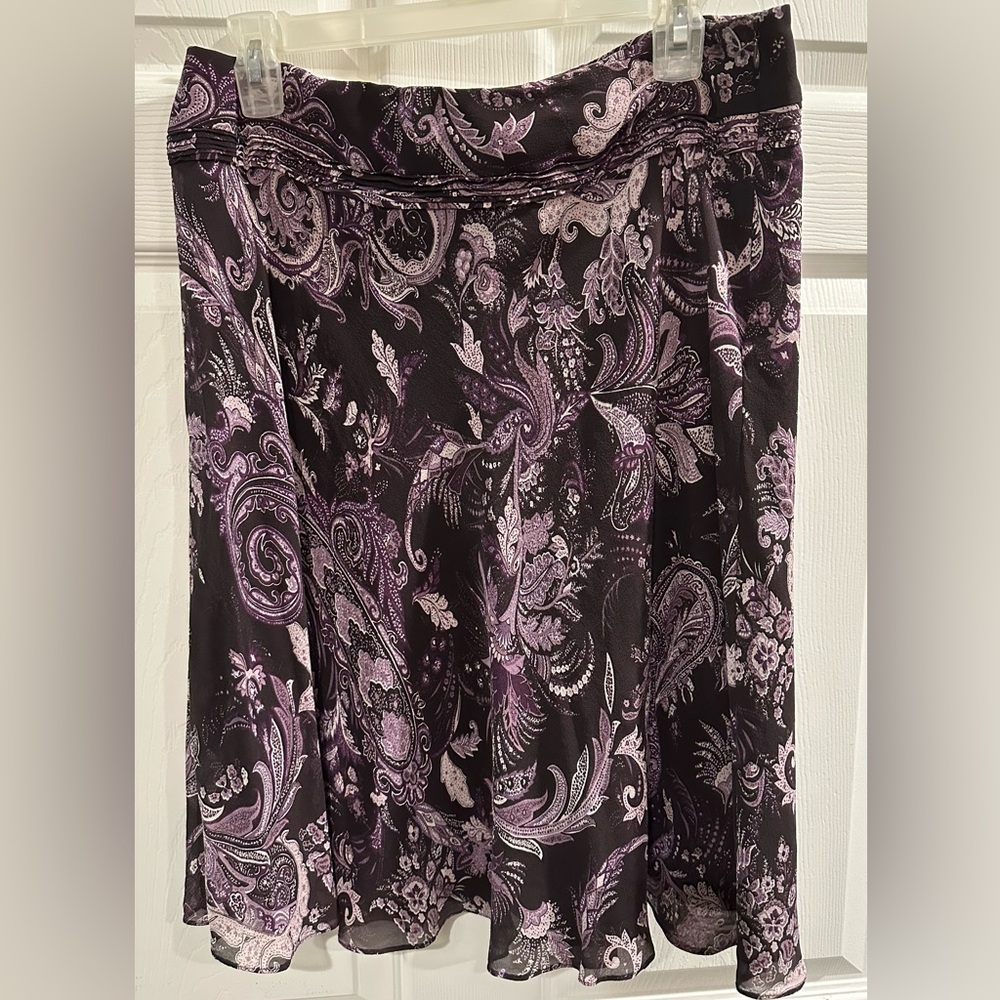 Ann Taylor Black and Purple Skirt